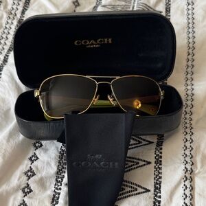 Coach Gold Aviator Sunglasses